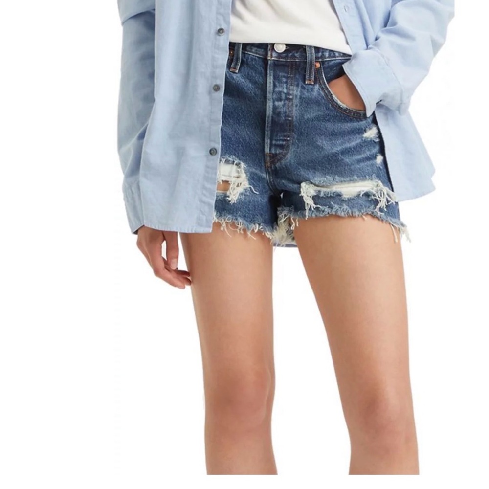 ‼️SOLD LEVI Denim Distressed Women Shorts